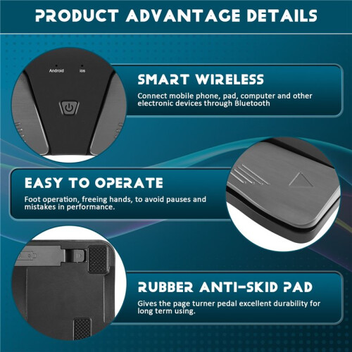 Wireless Page Turner Pedal  Page Turner Wireless Turning Pedal Remote Control Compatible IOS  Android 2