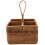 2X Hand-Woven Wicker Straw Storage Basket Portable Four Compartment Classification Storage Fruit Basket Home Storage C 5