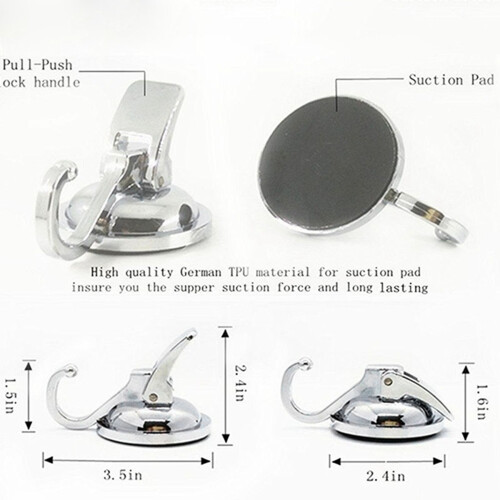 Heavy Duty Vacuum Suction Cup Hooks (6 Pack) for Kitchen Bathroom Restroom Organization 2