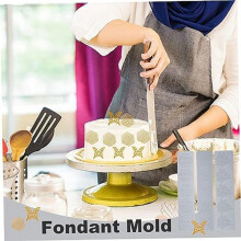 Fliesenkuchen-Fondantform, 3 StüCk, Wabenform, Blatt und Schmetterling, Wiederverwendbare PräGematte, Spitze, Silikonform