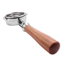 58Mm Stainless Steel Coffee Machine E61 No Base Filter Bracket Coffee Bottomless Handle Coffee Spoon Wooden Handle Professional Accessories