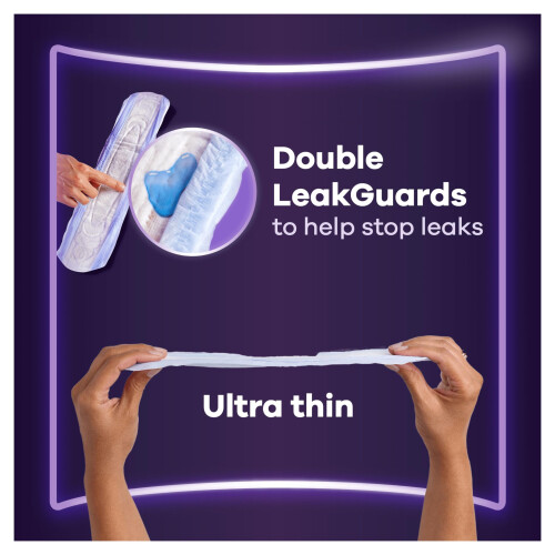 Always Discreet Incontinence Pads Women Ultimate Night 48 Count Extra Secure & Discreet 2
