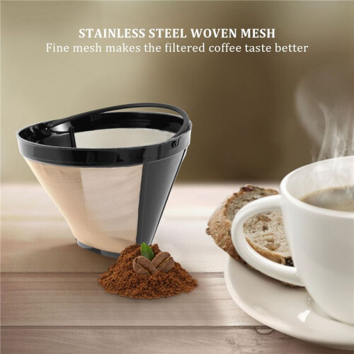 2PCS Reusable Cone Coffee Maker Filters for  Coffee Bar Brewer Replacement Permanent Basket Filter 2