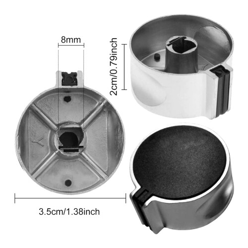 8 PCS Gas Stove Knob,8mm Cooker Control  Range Oven Knobs Cooktop Burner Knob for Kitchen Replacement Accessories 1