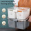 Fridge Organizer with Lids,Stackable Refrigerator Organizer Bins, Removable Containers for Food and Storage White 5