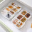 Divided Serving Tray with Lid 6 Compartment Veggies Tray Portable Square Snackle Box Stackable Travel Storage Containers 3
