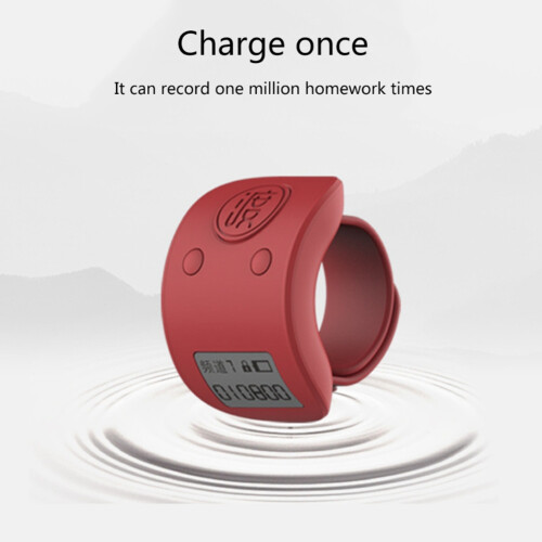 Digital LCD Electronic Finger Ring Hand Tally Counter 6 Digit Rechargeable Counters Clicker-Red 2