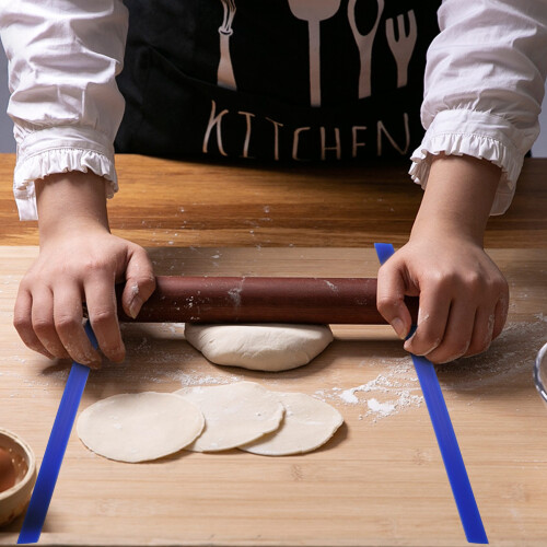 Silicone Measuring Dough Thickness Strips 38cm,Rolling Pin Spacers Sticks for Baking, Pizza, 3 Size Dough Rolling Strips 1