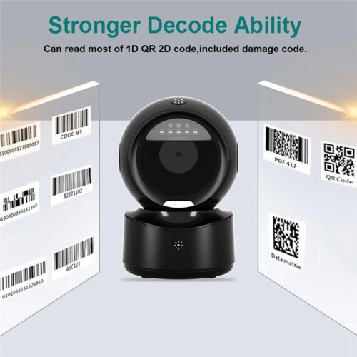 NETUM A5 Desktop 2D QR Barcode Scanner, Hands Free Omnidirectional USB  Barcode Reader 1D QR Screen Barcodes Scanning 2