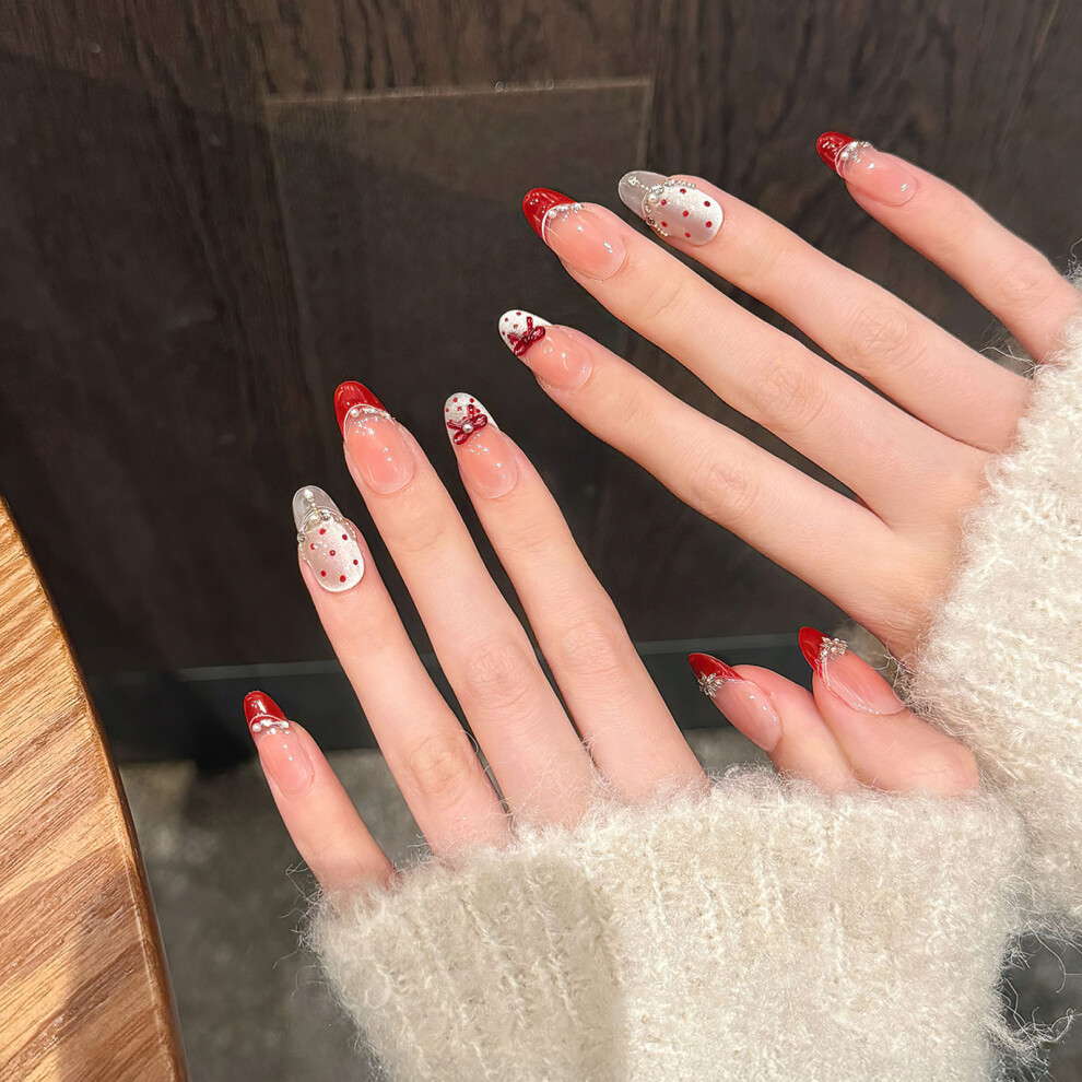 Dachuang Beauty (S) Polka Dot Press-On Cat Eye False Nails