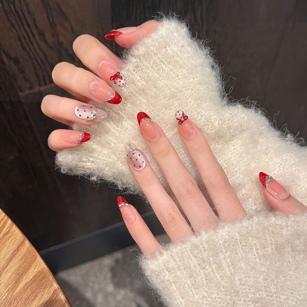 Dachuang Beauty (Xs) Polka Dot Press-On Cat Eye False Nails