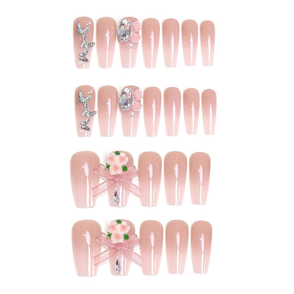 Phui-Pet-Supplies Butterfly Pink Fake Nails, Odorless & Comfortable