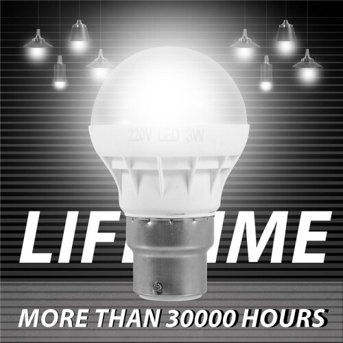 B22  Save LED Bulb Light Lamp 220V 3W Cool white New imitate ceramic)