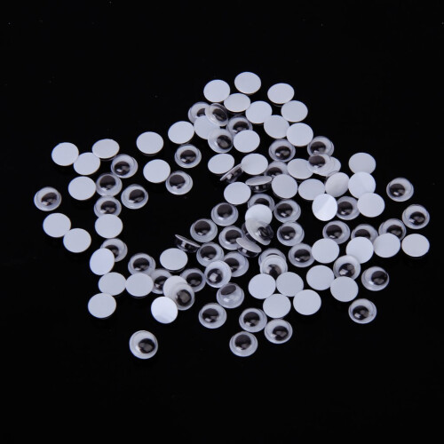 100Pcs Round Moving Movable Wiggly   Eyes Glue  Sticker 10mm 2