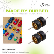 5 Paires de Roues et Pneus 1/64, Jantes en Caoutchouc de 11 mm, Pièces CE28 LMR FUCHS pour Modèles de Voitures Moulées Sous Pression HW 1:64