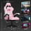 Ergonomic Gaming Chair with Lumbar Support Pink 2