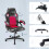 Ergonomic High Back Mesh Leather Gaming Chair Red 4