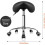 Adjustable PU Leather Rolling Saddle Stool Black 3