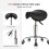 Adjustable PU Leather Rolling Saddle Stool Black 4