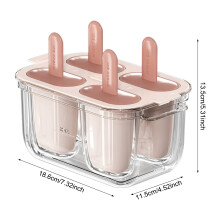 (Pink) Easy-Release Popsicle Molds for Ice Cream & Yogurt