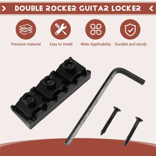 42 Mm Gitarr MetallsträNglåS LåSmutter för Elgitarr Tremolo DubbellåSsystem, Svart 1