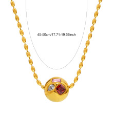 (Red Diamond) Colorful Zircon Choker for Women, Party & Daily Wear