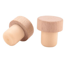 48Pc Wine Bottle Corks T Shaped Cork Plugs for Wine Cork Wine Stopper Reusable Wine Corks Wooden and Rubber Wine Stopper