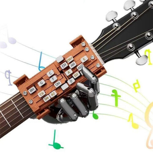 2pcs Brown Guitar Assistant Tool for Beginners - Automatic Chord Maker for Folk Guitar 2