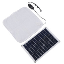 Manta calefactora de 50 W con panel solar, 42x27/43x43 cm, negra
