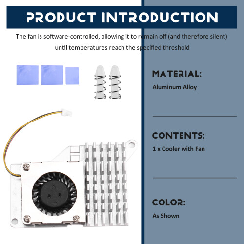 For Raspberry Pi 5 Pi5 Active Cooler with Speed Cooling Fan Radiator Heatsink 2