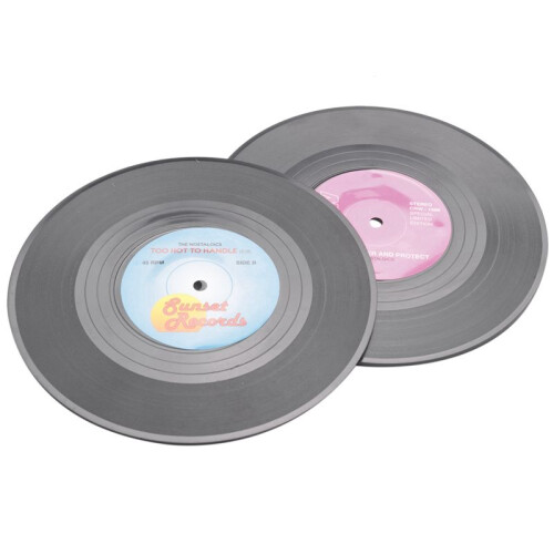 24pieces  Retro Vinyl Disc Drink Coasters 2