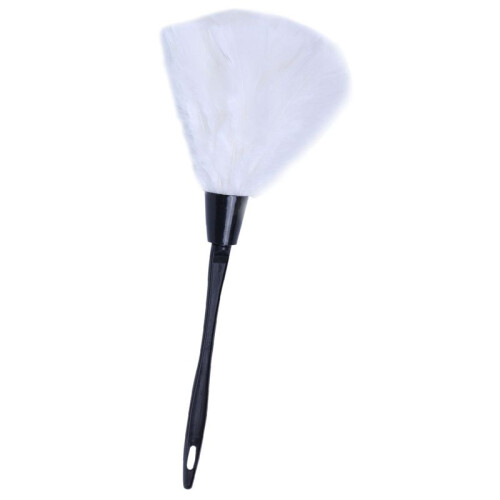 2pc Fashion Turkey Feather Duster with Black Plastic Handle Cleaning Tool(White)35cm 2