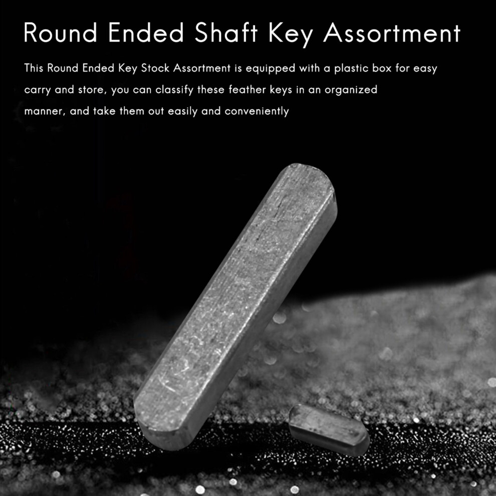 140Pcs Key Stock Assortment 10Mm X12mmx 16Mm X20mm X25mm X30mm Key Stock Keystock Round Ended Feather Key Parallel Drive Shaft Keys Set 6134220646480