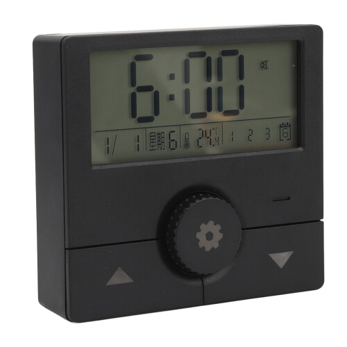 LED Electronic Clock with Alarm, Temp, Date, Week, Black 1