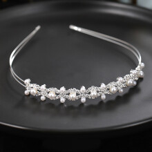 (FD1020) Pearl Crystal Bridal Headband for Women
