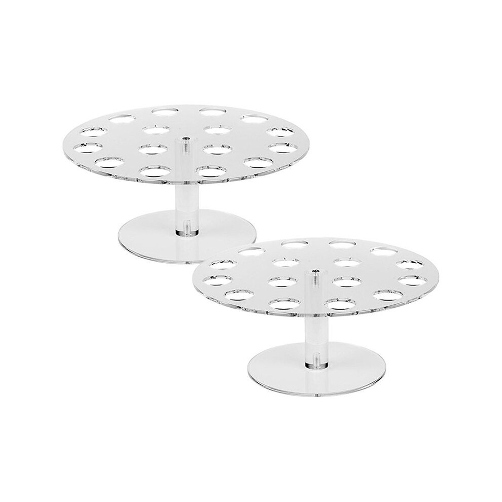 2 Pack Ice Cream Cone Holder, 16 Holes Acrylic Ice Cream Cone Display Stand, Clear Waffle Hand Roll Sushi Display Rack 4714197730324