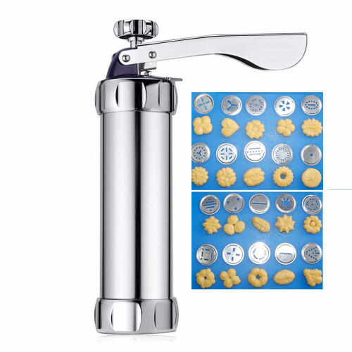 Cookie Press Kit: 20 Discs, 4 Tips, Stainless Steel