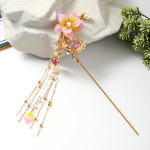 Golden Pearl Hairpin Han Tassel Headdress