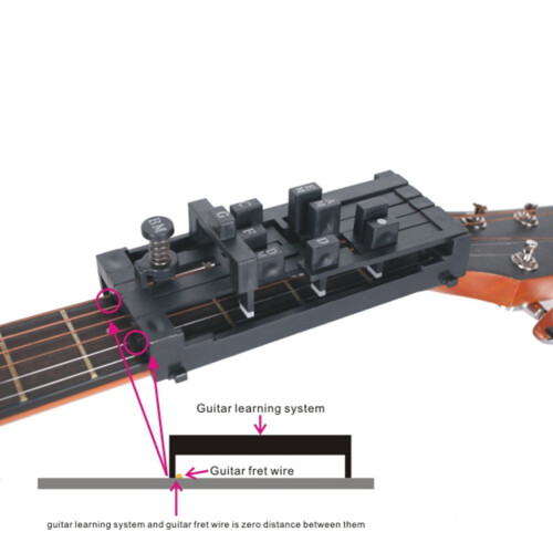Guitar Chord Trainer Chord Learning System for Beginners Guitar Playing Singing Aid Chord Tool Scale Assistant Black 2