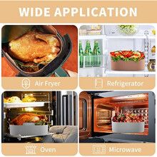 Herbruikbare Airfryer Siliconen Mand Oven Bakplaat Gefrituurde Pizza Kip Mand Makkelijk Schoon Te Maken Airfryer Voering Grijs