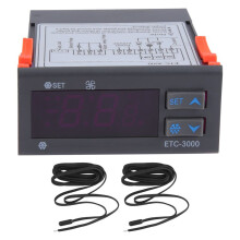 ETC-3000 Temperature Controller Refrigerator Thermostat Regulator Thermoregulator NTC Dual Sensor 220V 40% Off
