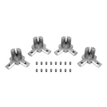 4Pc 2020 Series 3 Way End Corner Bracket Connector for European Standard 6mm T Slot 20 x 20mm Aluminum Extrusion Profile