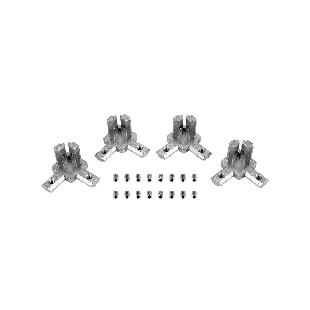 4Pc 2020 Series 3 Way End Corner Bracket Connector For European Standard 6Mm T Slot 20 X 20Mm Aluminum Extrusion Profile 6033193000575