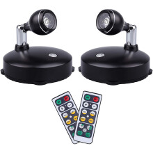 Wireless Spotlight Indoor,Battery Operated Accent Lights Art Lights for Paintings,LED Wall Light with Remote (2 Pack, B)