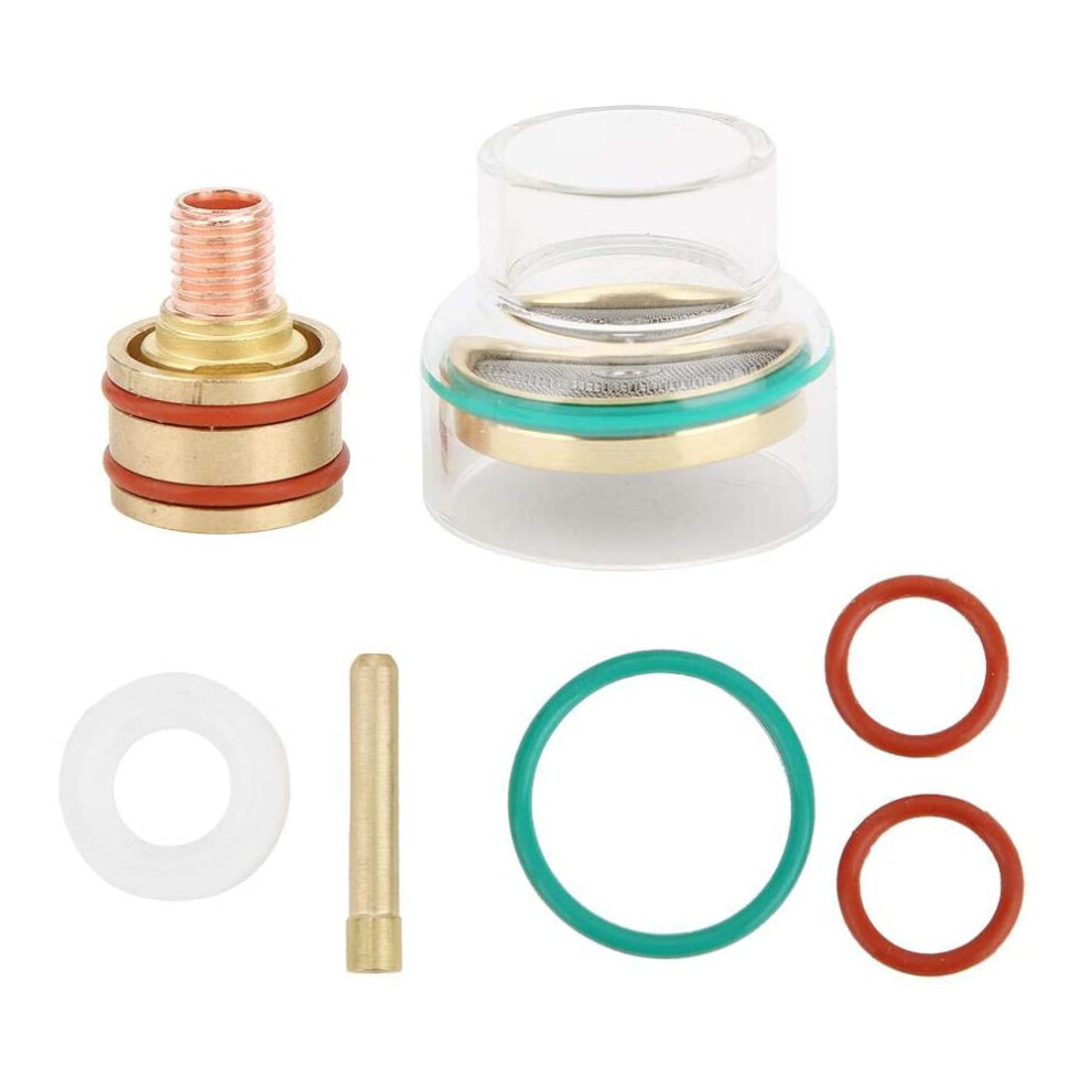 Tig Gas Lens Collet Consumable Kit Tig Welding Torch With White Plastic Ring Model For Wp9 Wp20 (2.4Mm) 4712634965629