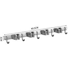 3X Broom Holder Wall Mount Garden Tool Organizer,Mop Hanger Wall Mounted Garage Storage,Kitchen,Laundry Utility Rack