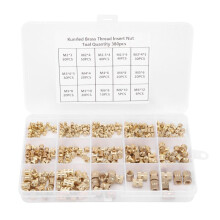 380 PièCes Inserts FiletéS M2 M2.5 M3 M4 M5 M6 MéTrique Filetage Femelle en Laiton Moleté Fileté éCrous D'Encastrement Kit D'Assortiment