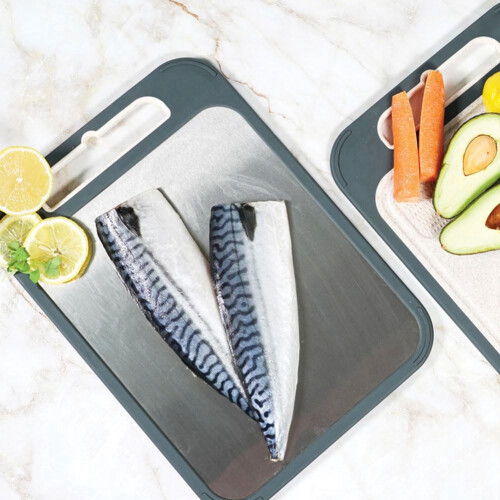 Double-Sided Cutting Board, Stainless Steel , Non-Slip, Easy to Clean