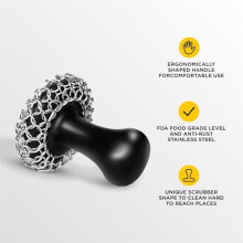 Cast Iron Scrubber,Cast Iron Skillet Cleaner Scrubber,Chainmail Scrubber for Fry Pan,Cast Iron Skillet Cleaner Chain