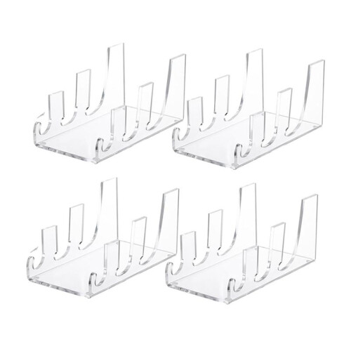 4 Pcs Plate Dinnerware Display Stand Acrylic Clear Plate Stand China Platters Plate Holder Setting Plate Racks 1